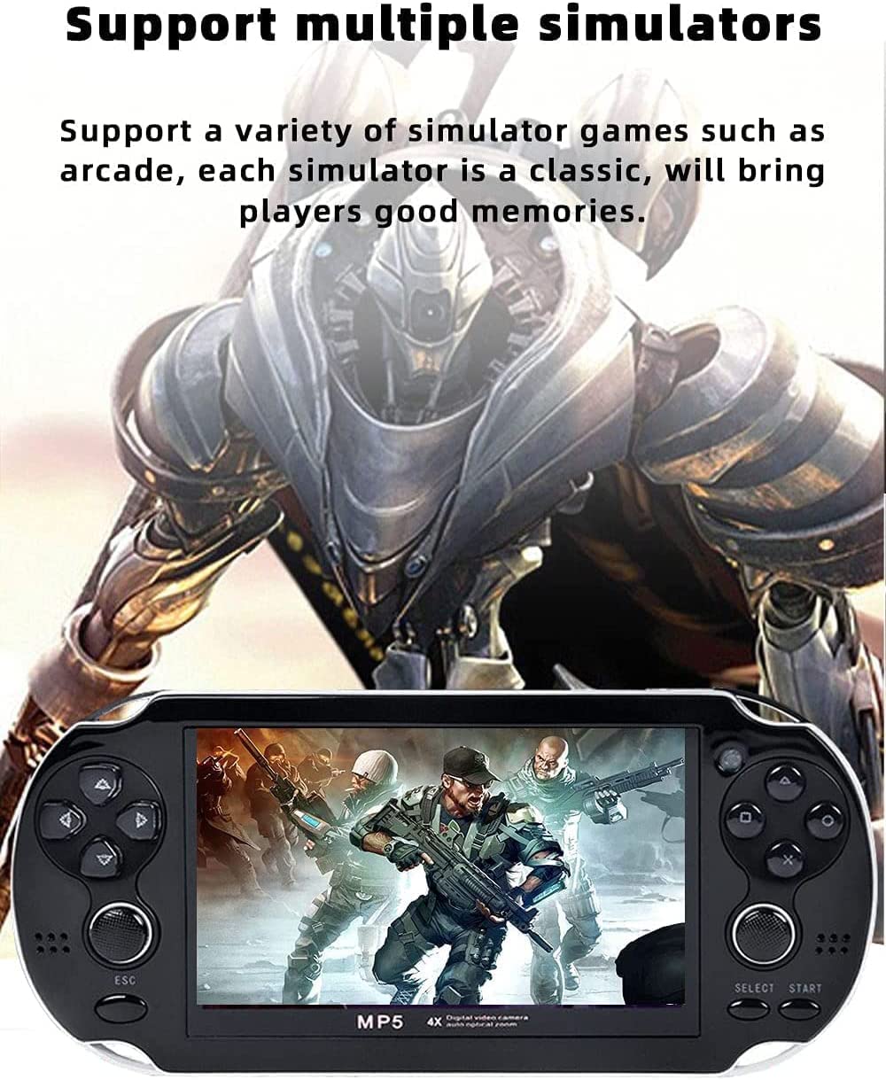 CHROX Console per Videogiochi Portatile, X9-S 8G Oltre 10.000 Giochi Integrati Schermo HD da 5,1 Pollici, Regalo di Natale per Bambini