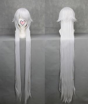 Main Lead For Cosplay 40 Inch 100cm Silver White Wig With Styled Braid