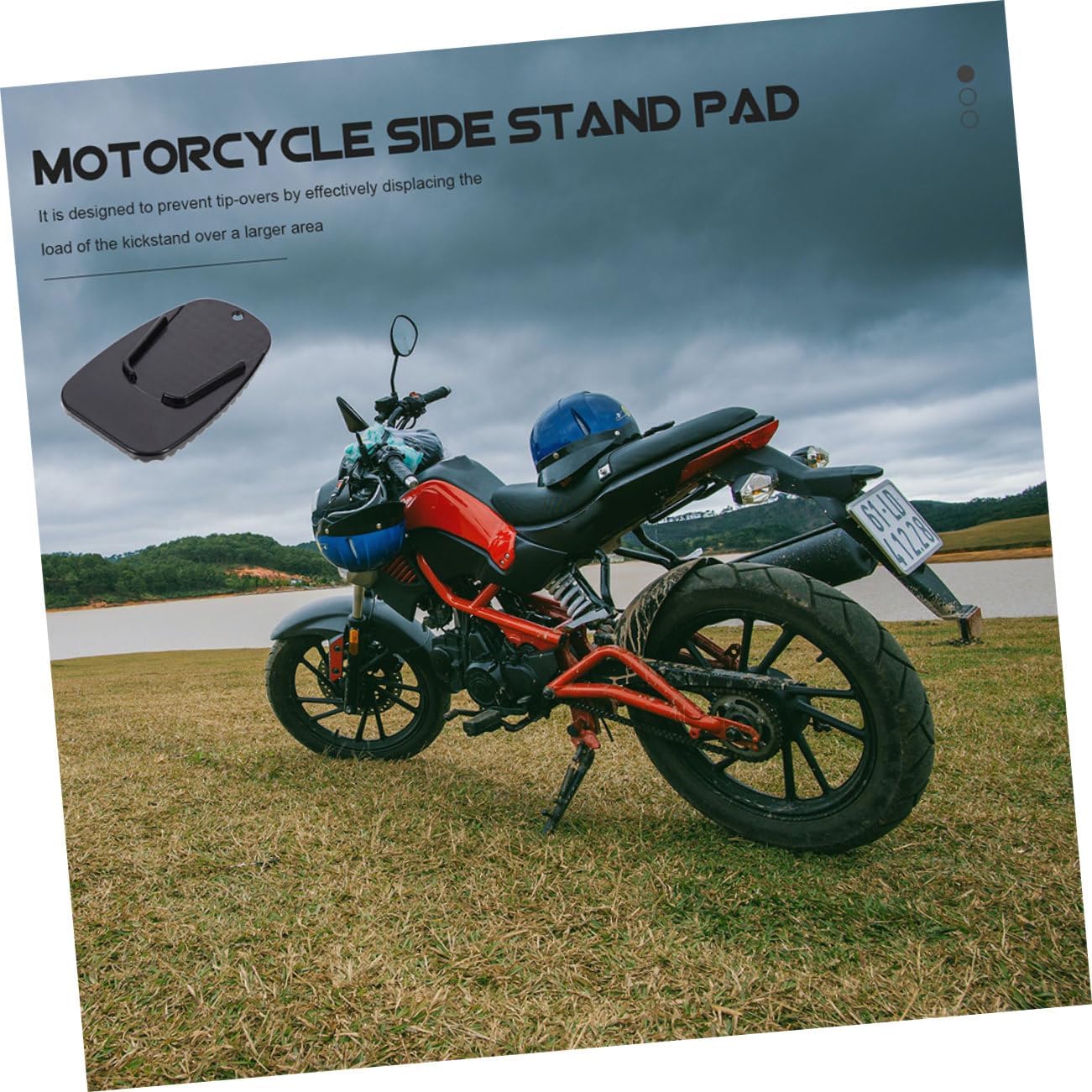 2pcs Motorcycle Side Stand Support Plates, ABS Kickstand Pads