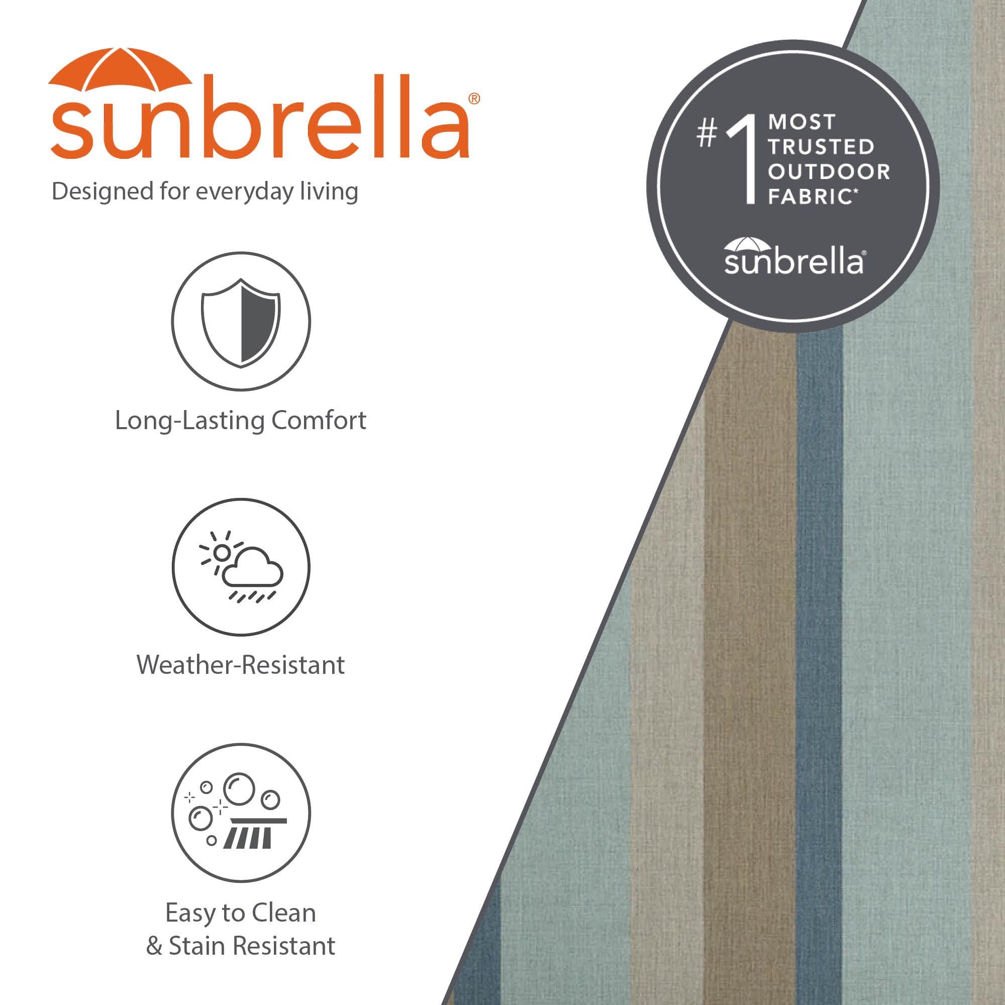Vivere BZSUN08 Hamac Brésilien Sunbrella - Double (Gateway Mist)