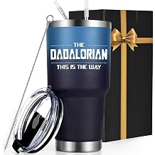 Lifecapido Dadalorian Gifts for Dad, Stainless Steel Insulated Travel Tumbler, Christmas Birthday Gifts Fathers Day for Dad Husband Grandpa from Daughter, Star Wars Tumbler30Oz, Gradient