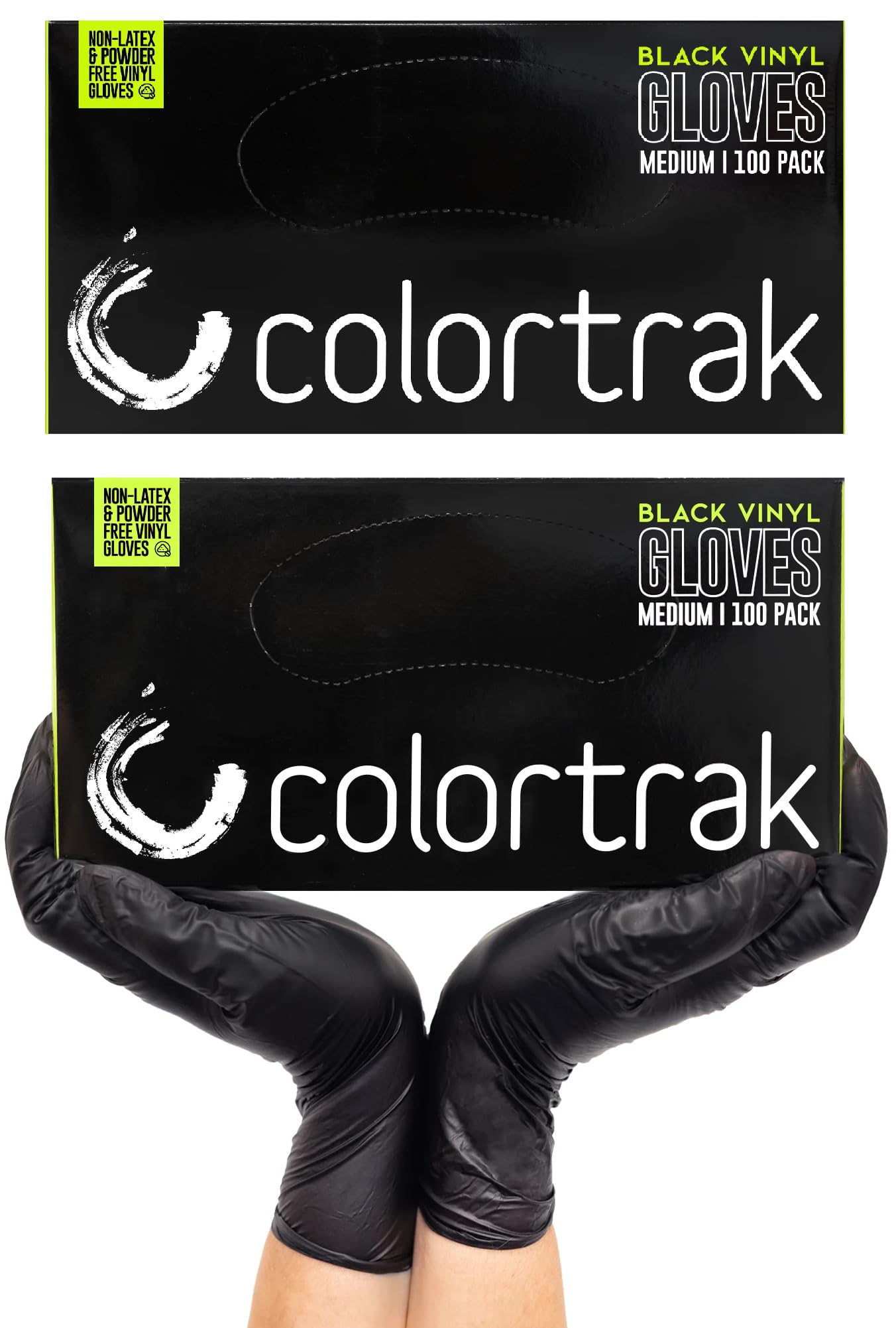 Colortrak Disposable Powder Free Vinyl Gloves, Single-Use, Latex-Free, Powder Free, Ambidextrous