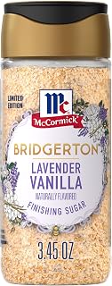 McCormick Bridgerton Finishing Sugar, Lavender Vanilla, Limited Edition, Floral Lavender Notes, Smooth Vanilla Flavor, For Cakes, Cocktails, Matcha Tea, and More, 3.45 oz