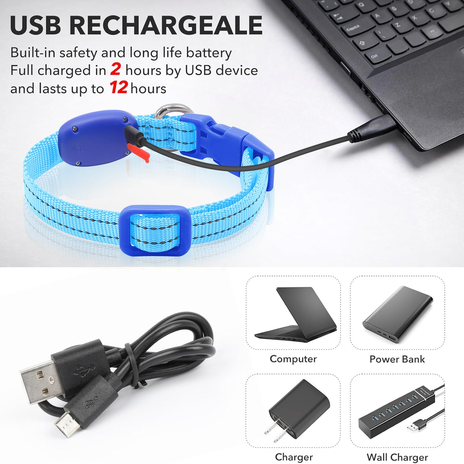 Illumifun LED Dog Collar for Puppy USB Rechargeable Light Up Collar - Image 4