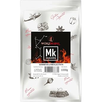 Pure Lecithin Powder - Sunflower Lecithin Made in Germany - Emulsifier E322 - Allergen Free & Gluten Free - 1 kg Bag
