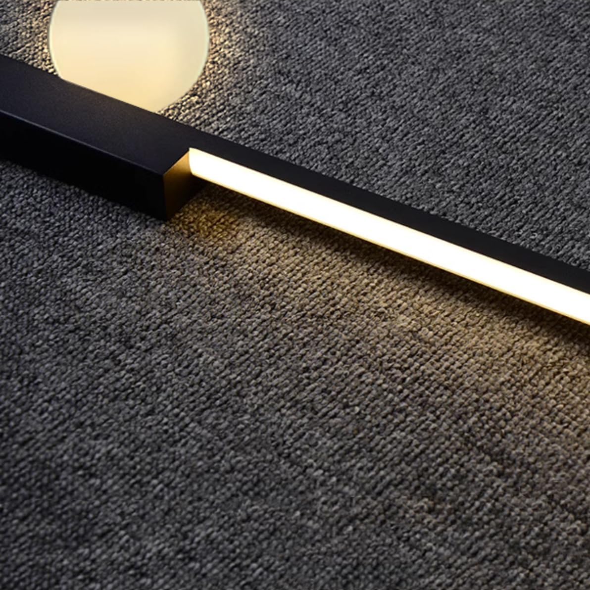 Modern Linear Wall Light 31.5 Inch Long LED Wall Sconce Black Horizontal Wall Mounted Light Decorative 3D Moon Wall Lamp for Bedroom Living Room Bathroom - Hardwired Warm Light