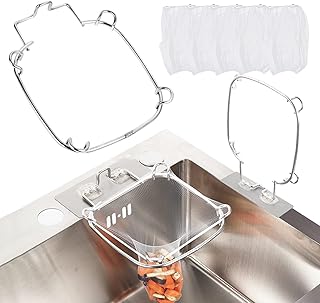 REVHQ Kitchen Sink Strainer Basket with 120pcs Disposable Sink Net Bag and Stainless Steel Holder