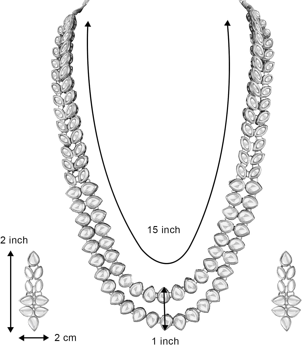 I Jewels Gold Plated Indian Wedding Bollywood Kundan Necklace Jewellery Set with Earrings for Women