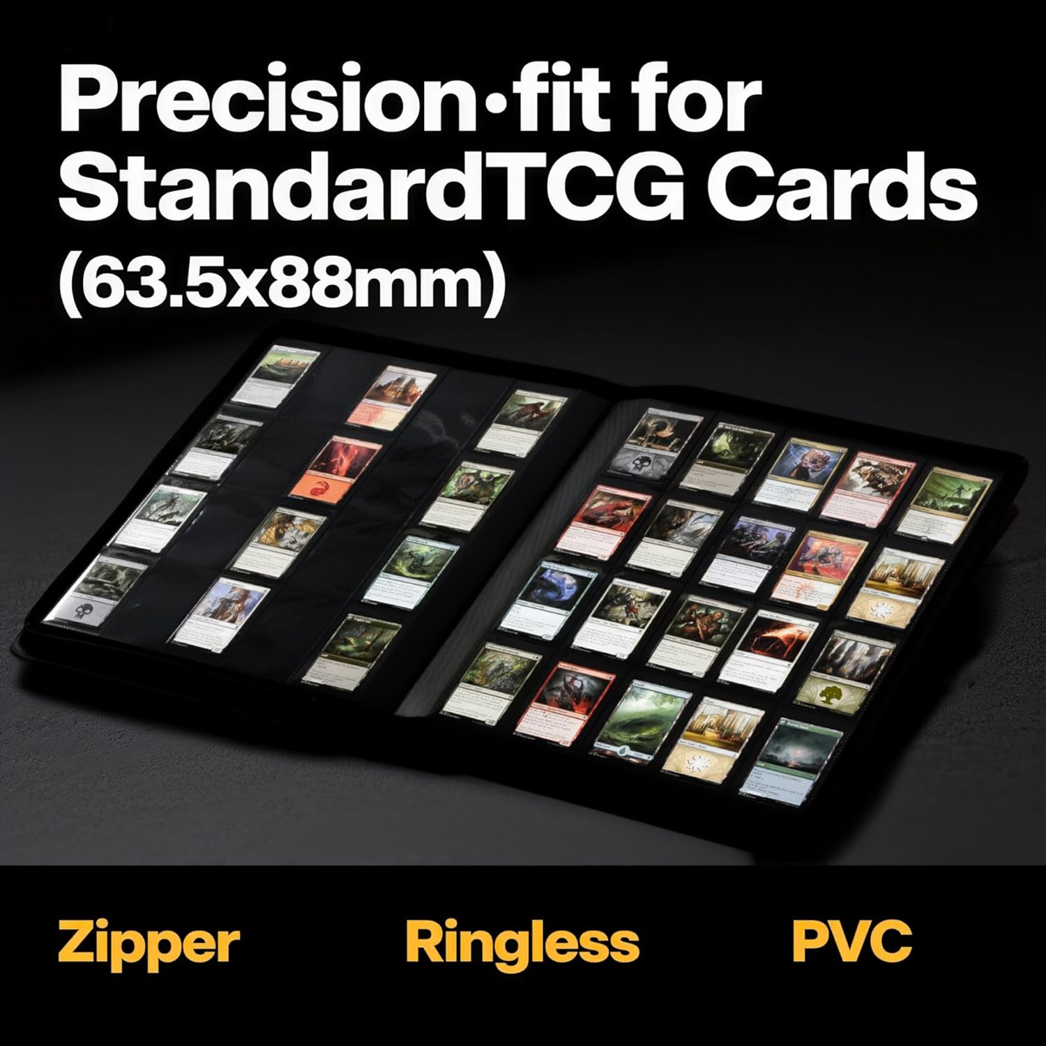 2000 Pockets Trading Card Binder, 20-Pocket Card Ablum Compatible with MTG,Sports Cards & Other Standard Size Trading Card (BLACK)