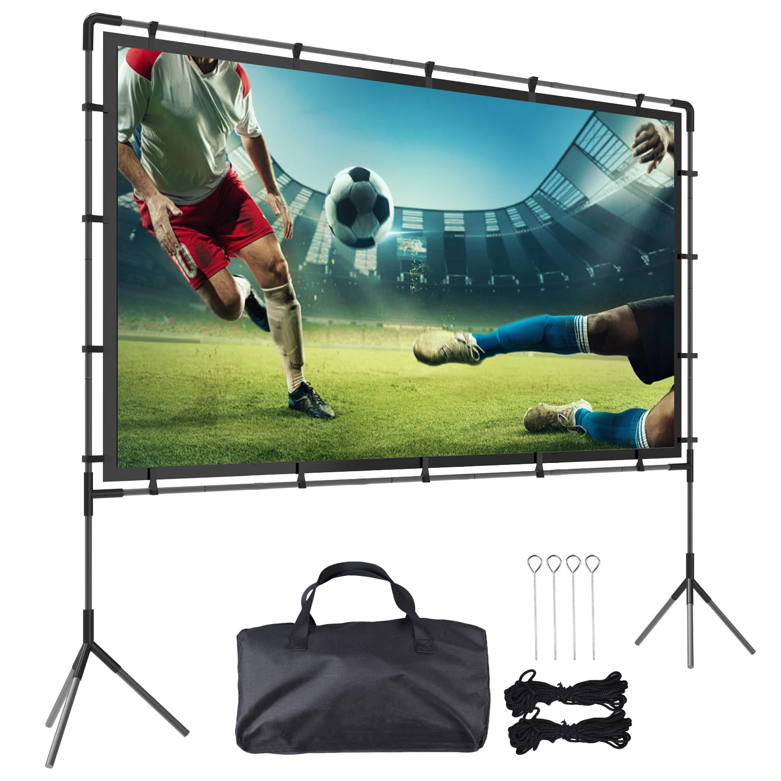 Diyeeni Tela de Projeção de 120 Polegadas, Tela de Cinema Portátil de 120" Com Base