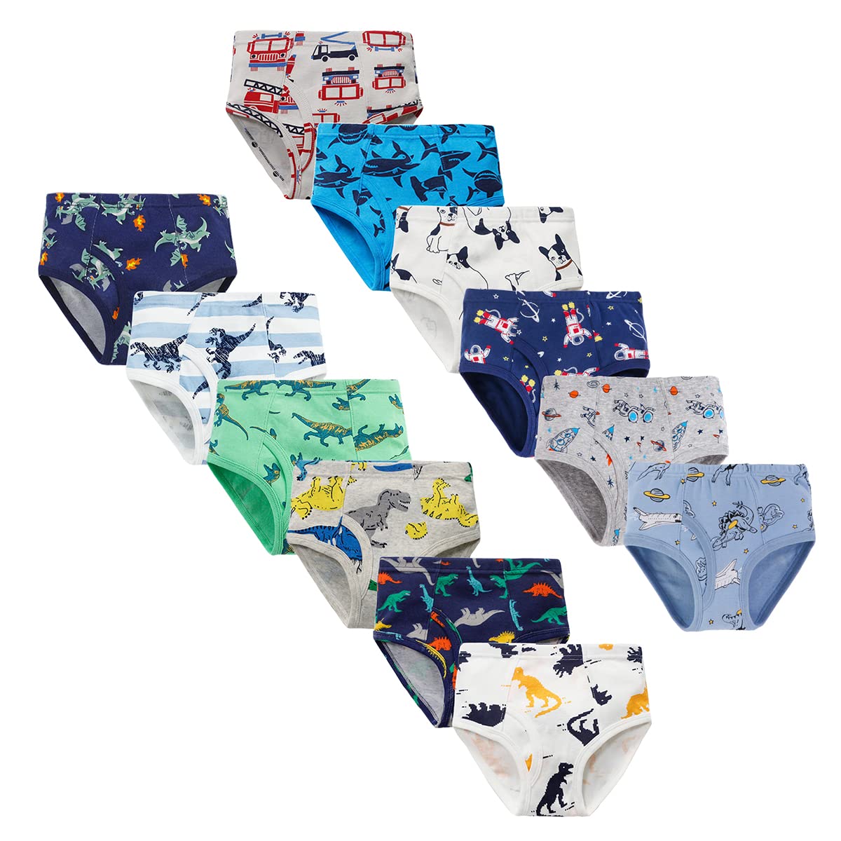 Slip Bambino in Cotone Intimo 2-10 Anni Mutande Ragazzo Confezione da 12 Pezzi