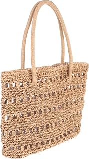 2 Peças Bolsa Tecida À Mão À Beira-Mar Bolsa De Palha Bolsa De Praia Fashion Bolsa Tote De Grande Capacidade Bolsa De Ombro Tecida Bolsa De Lazer Bolsa De Férias Para Meninas