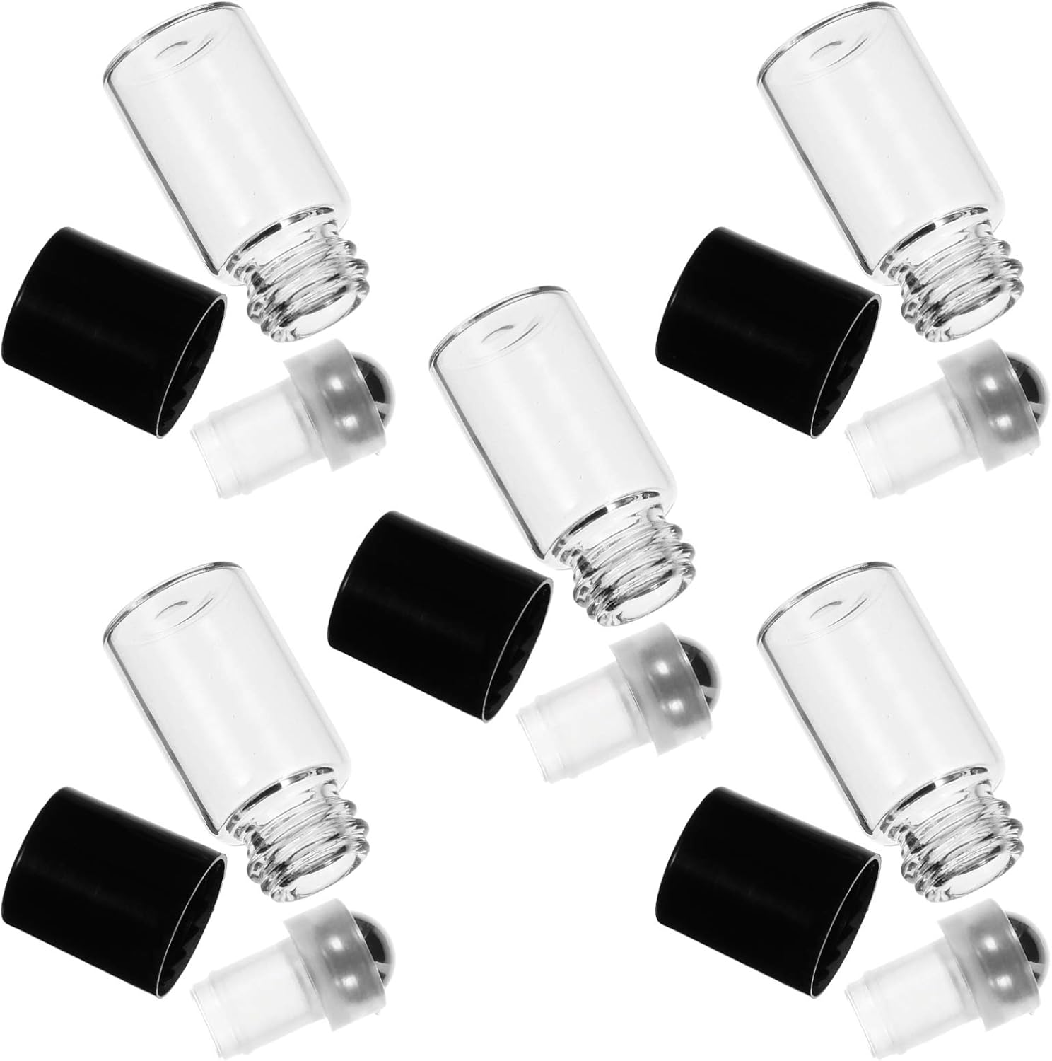 25pcs Clear Essential Oil Roller Bottles 2ML Glass Roll on