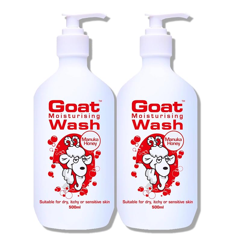 Goat Sabonete Líquido Corporal com Leite de Cabra e Mel de Manuka, Pacote com 2