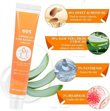 Dandin 2Pcs Facial Hair Remover Cream for Women, Upper Lip Hair Remover | Depilatory Cream, Effective Hair Removal Cream for Face, Hydrating