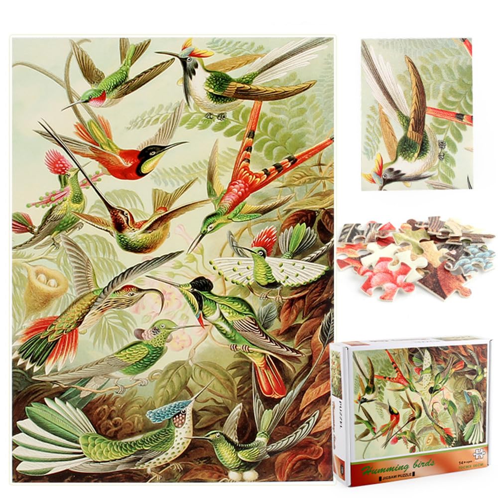 Yiting 1000 Piece Jigsaw Puzzles for Adults, Hummingbirds/Flowers/Butterfly/Bird/Christmas Jigsaw Puzzle, Darrell Bush Canoe Lake Jigsaws Puzzle, Animal World Dog Cat Sea Turtles Jigsaw Puzzle Kid Toy