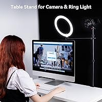 Vista 2 de SmallRig Camera Desk Mount Table Stand with Magic Arm and 1/4" Ball Head, 13"-35.4" Adjustable Light Stand, Tabletop C Clamp for DSLR Camera, Ring