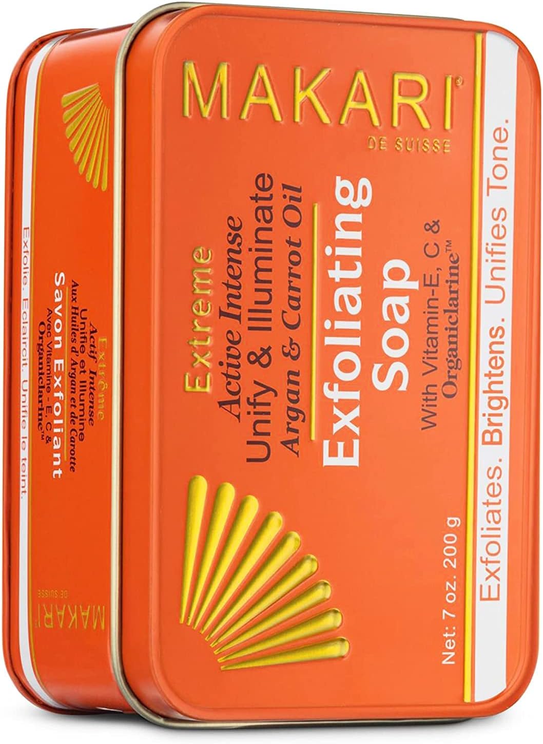 Extreme Active Intense Argan & Carrot Oil Exfoliating Soap (7 oz) | Radiance-Boosting Bar | With Apricot Seed Extract & Vitamins C & E | Helps Reveal Smoother-Looking Skin