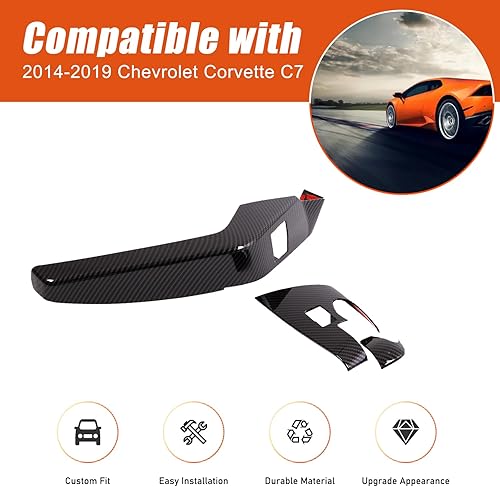 Miniatura 7 de Cubierta del panel de control de la ventana de la puerta del automóvil para Chevrolet Corvette C7 para el interior del automóvil (2 piezas)