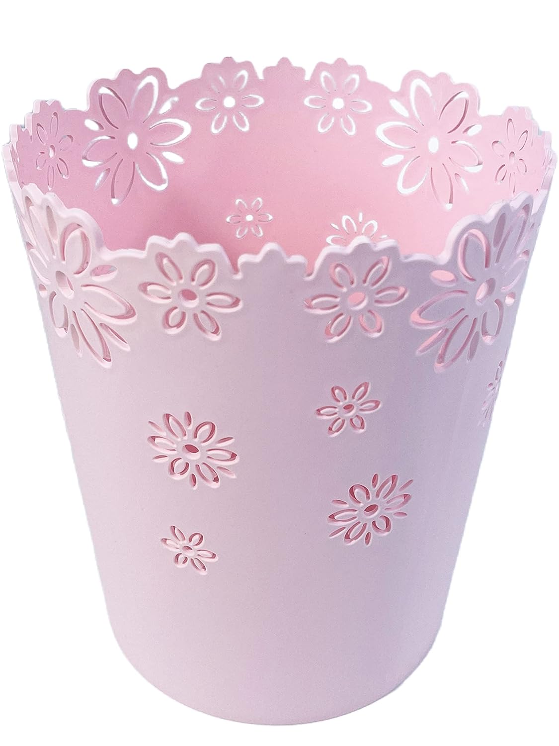 Basurero Plástico Forma Flor Hueco Rosa Mini