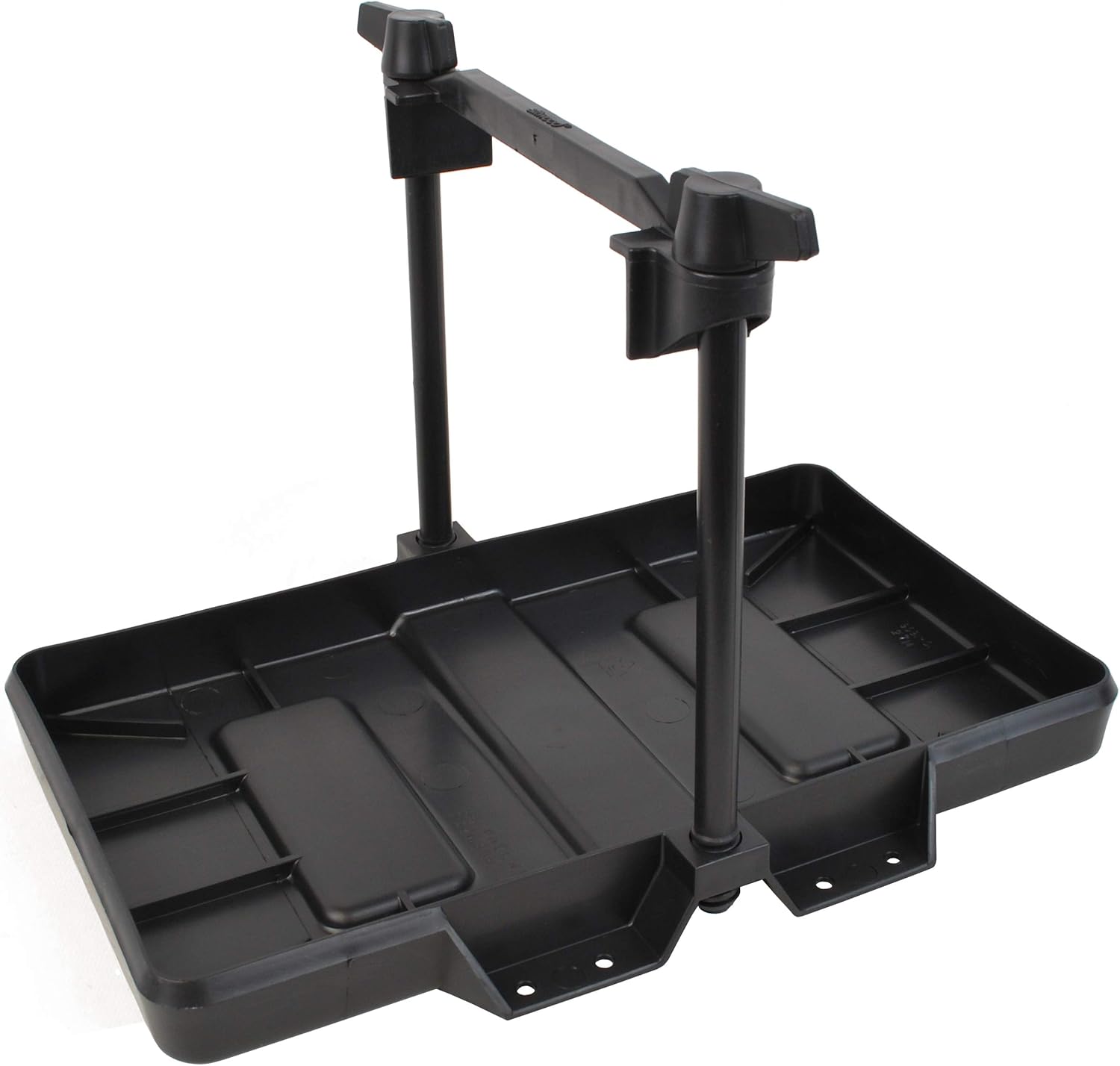 Attwood USCG-Approved Group 27 Series Adjustable Hold-Down Marine Boat Battery Tray, Black, 9091-5