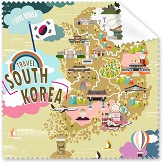 South Korea Map Love Travel Cleaning Cloth Phone Screen Glasses Cleaner 5pcs