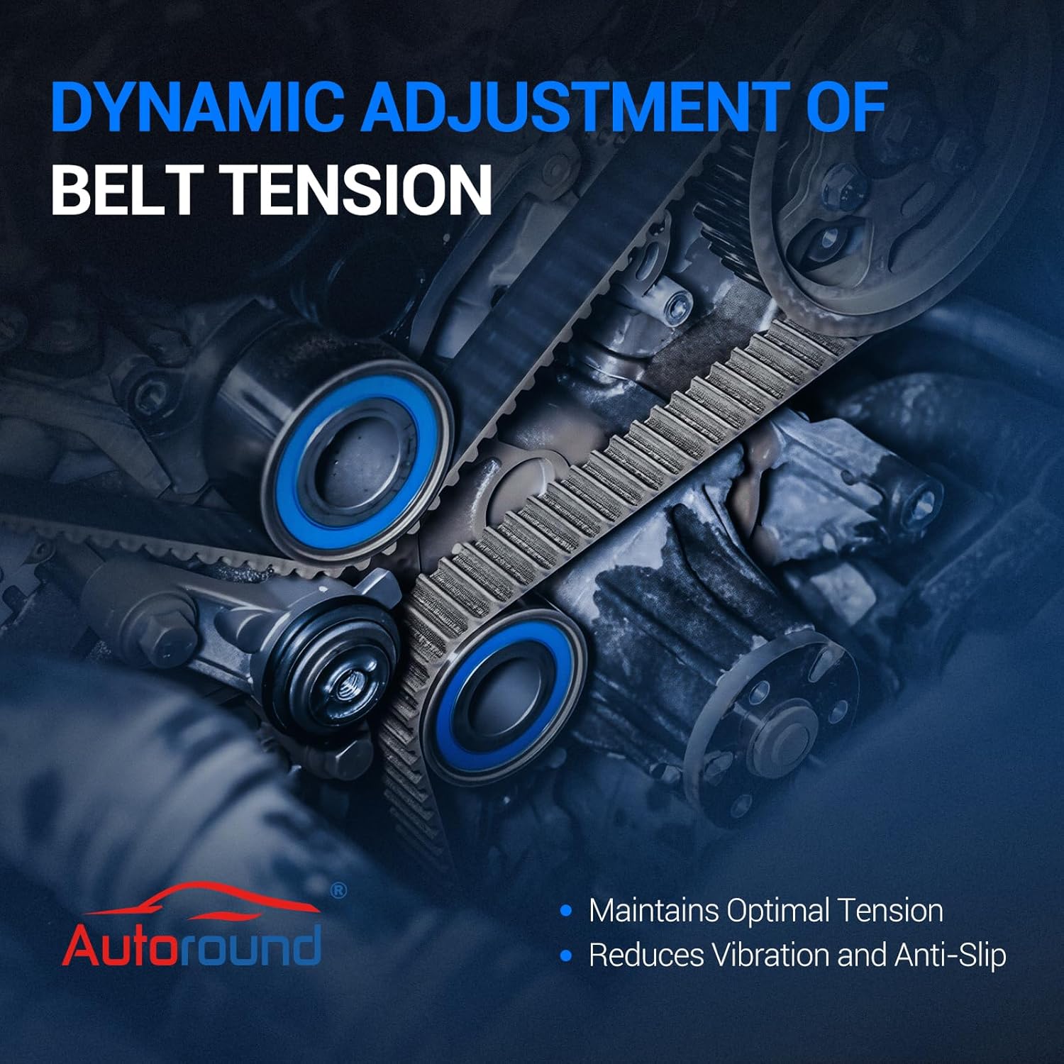 Autoround 38158 Belt Tensioner Pulley Fit for 1999-2009 Chevy, GMC, Cadillac, Buick - Tahoe/Yukon/Escalade/Silverado 1500 / Sierra/Trailblazer/Avalanche/Envoy, Replace# 88929140