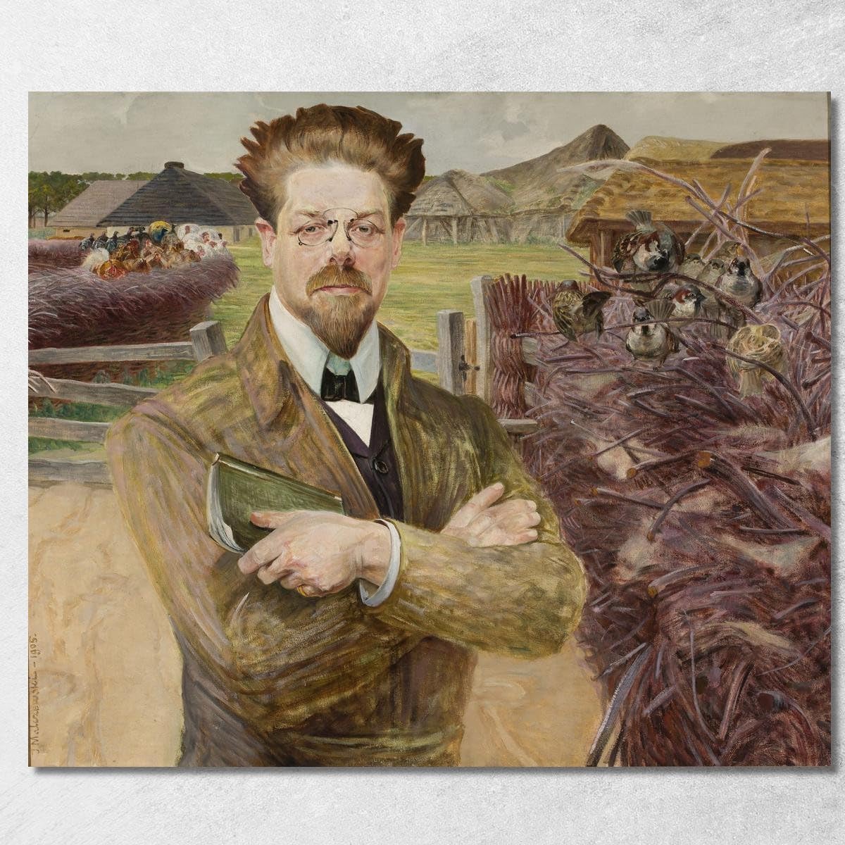 Tableau imprimé sur toile Fine Art Malczewski - Portrait de Reymont haute qualité