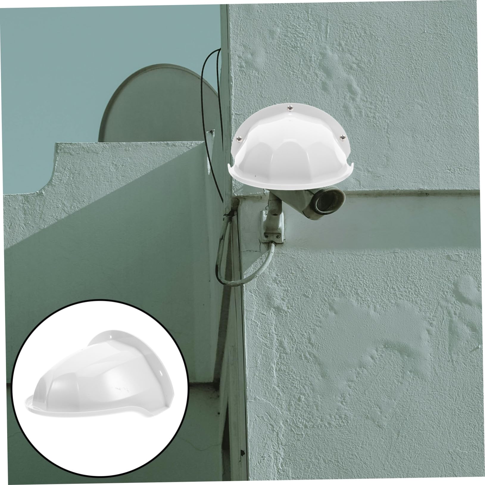 3 Protectores de Cámara de Seguridad Blancos de Abs para Exteriores | Cámara Tipo Cúpula y Bullet, Instalación Sencilla, Protección Solar Lluvia, 3 Piezas