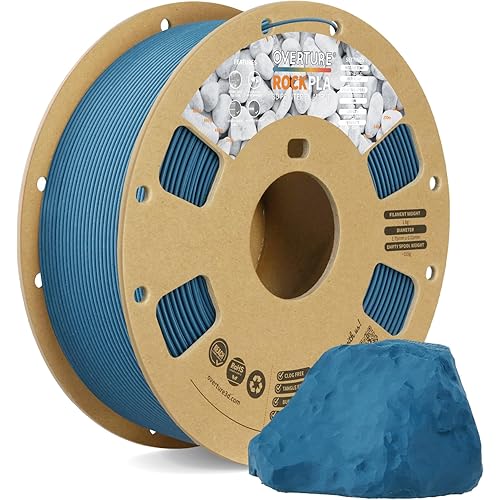 OVERTURE Rock PLA Filament 1.75mm, Marble PLA 3D Printer Filament 1kg Spool (2.2lbs), Dimensional Accuracy +/- 0.02 mm, Fit Most FDM Printer (Slate Gray)