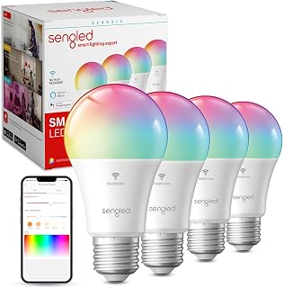 Sengled WiFi Color Changing Smart Light Bulbs, A19 RGB 800LM No Hub Required, Alexa & Google Assistant Compatible, 4 Pack