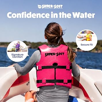 TRC Recreation Super Soft Child Life Jacket USCG Approved Vinyl Coated Foam Swim Vest for Kids Swimming Pool and Beach Gear