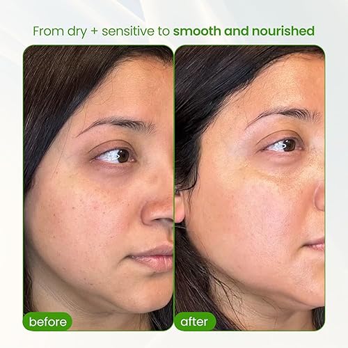 Miniatura 7 de Crema facial hidratante y restauradora orgánica, loción hidratante facial sin fragancia para piel seca y sensible con avena coloidal, ceramidas