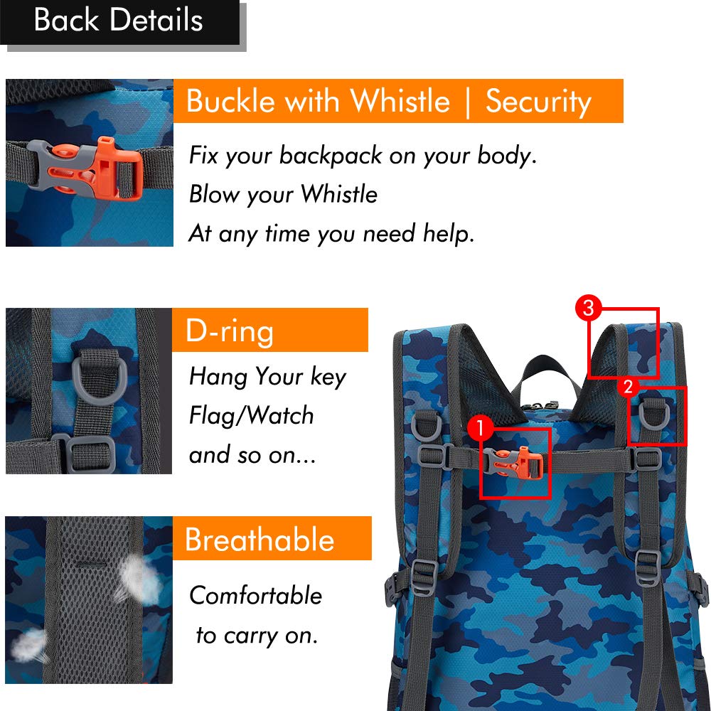MAXTOP Ultraleichter Wanderrucksack Herren Damen Faltbar & Packbar, Trekking Rucksack Wasserdicht für Outdoor, Camping, Wandern, Reisen Daypack 30L/40L/50L