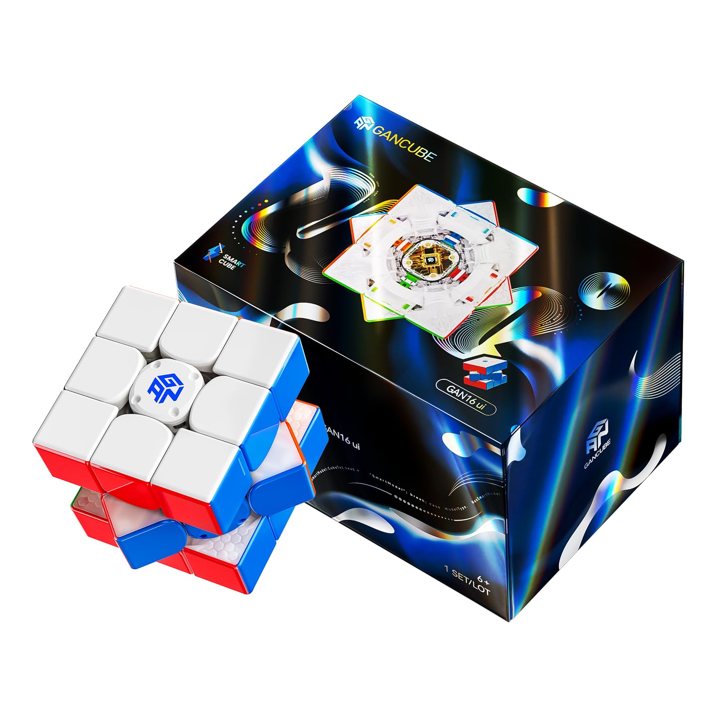 GAN 16 ui Maglex Max UV Zauberwürfel 3x3, Magnetisch Smart Speed Cube | Prifo Speedcube mit KI-Analyse & Personalisierter Modellierung, Geeignet für Kinder & Erwachsene, Geschenke, Weihnachten