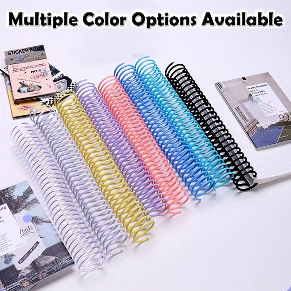 100 Pack Plastic Spiral Binding Coils, 4:1 Pitch 48 Loops for Letter/A4 Size, 360-Degree Rotation for Office School Projects, Suitable for Coworkers (Black, 3/4 Inch (170 Sheet Capacity))