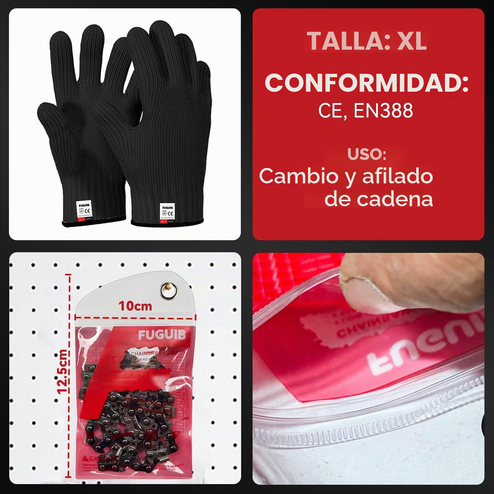 Cadena de motosierra de 35 cm (14 pulgadas), paso de 1,3 mm (3/8"), 52 eslabones, guía de cadena de 35 cm, compatible con los modelos Einhell GH-EC 1835, GC-EC1935, Makita DCS330