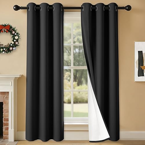 Miniatura 42 de Cortinas 100% opacas de 84 pulgadas de largo para dormitorio, sala de estar, cortinas de oscurecimiento de habitación con aislamiento térmico con