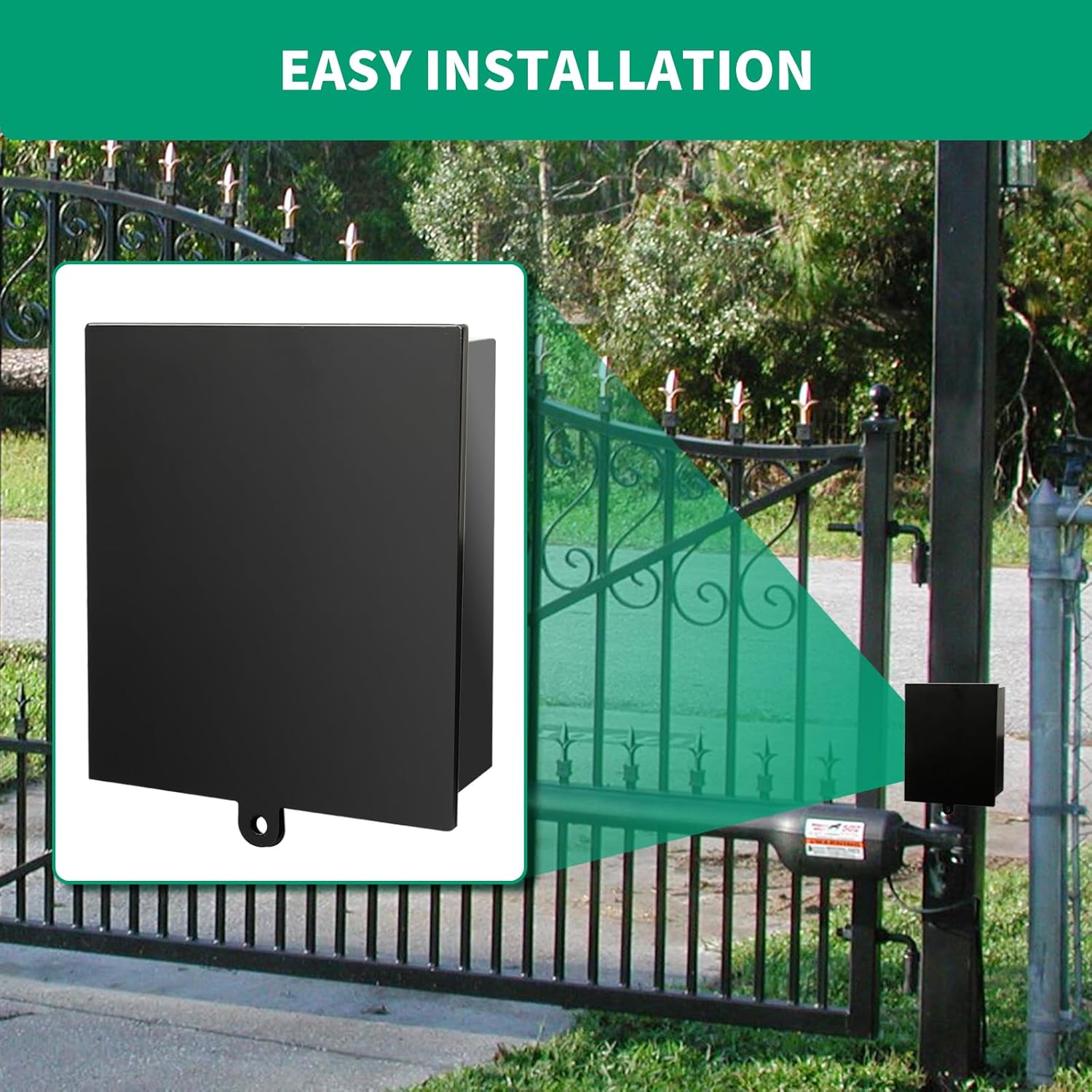 Briidea Battery Box Apply to 24V Door Openers or Vehicular Swing Gates, Durable and Weatherproof