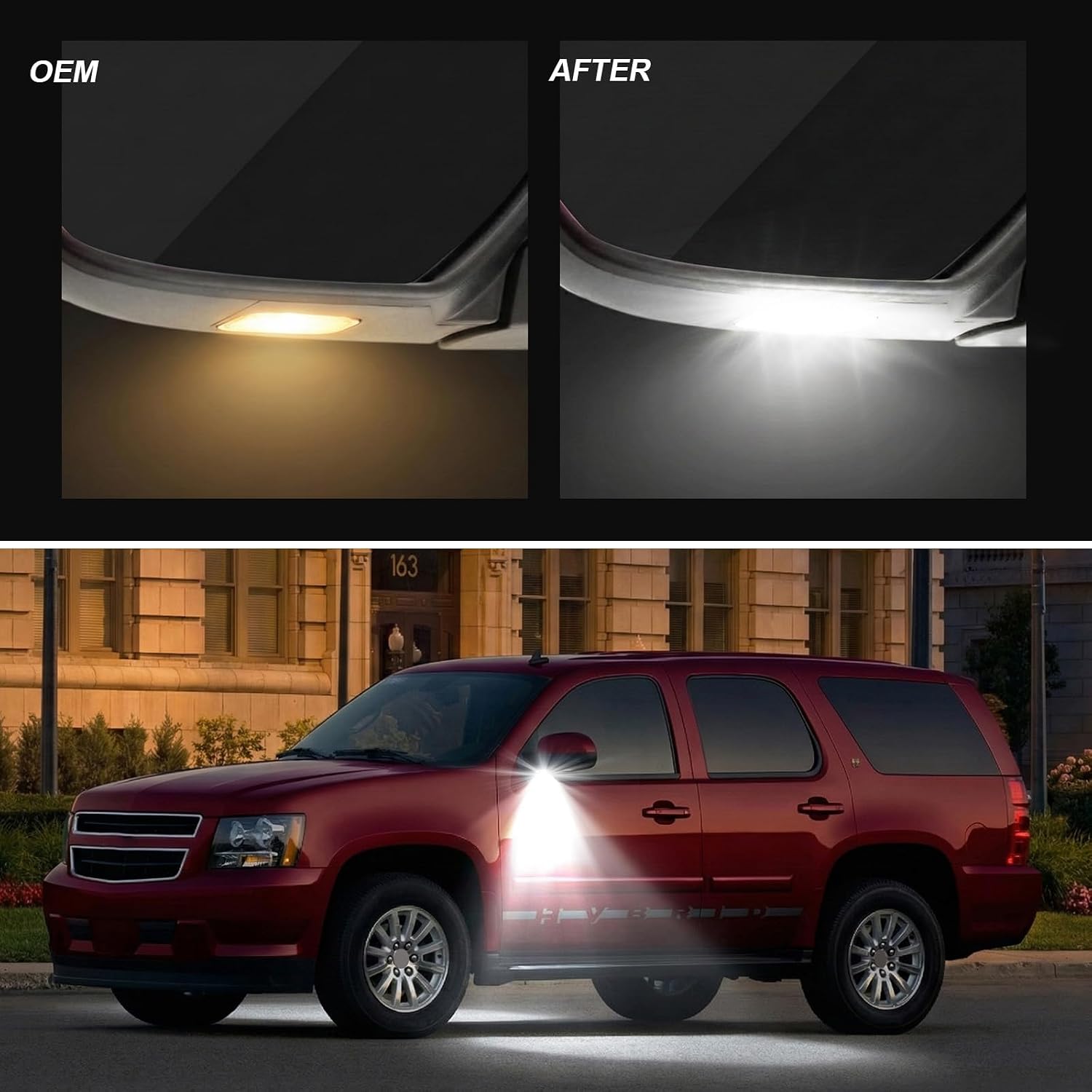Under Mirror Lights Fits for 2007-2014 Chevy Tahoe Suburban, GMC Yukon, Avalanche, Escalade LED Mirror Puddle Lamp Fits for 2009-2013 Silverado Sierra 2500HD/3500HD (White Light for 2007-2014)