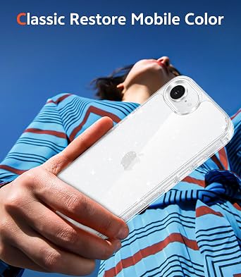 FNTCASE for iPhone 17e/16e Case Glitter Phonecase with Screen Protector