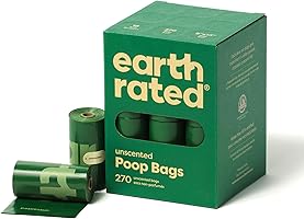 Earth Rated Dog Poo Bags, New Look, Guaranteed Leak Proof and Extra Thick Waste Bag Refill Rolls For Dogs, Unscented,...
