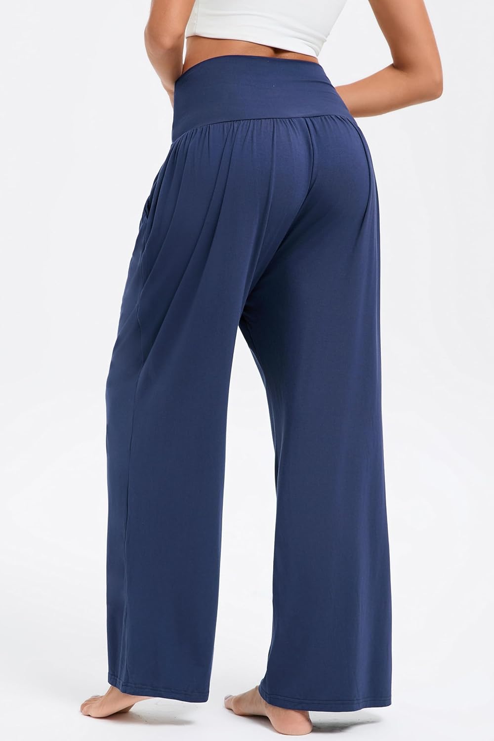 Wide Leg Yoga Pants for Women High Waisted Casual Loose Sweatpant Palazzo Lounge Spajama Flowy Pants with Pocket - Image 3