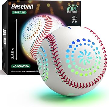 HYES Light up Baseball Gift with LED Rechargeable, 9 Lighting Modes