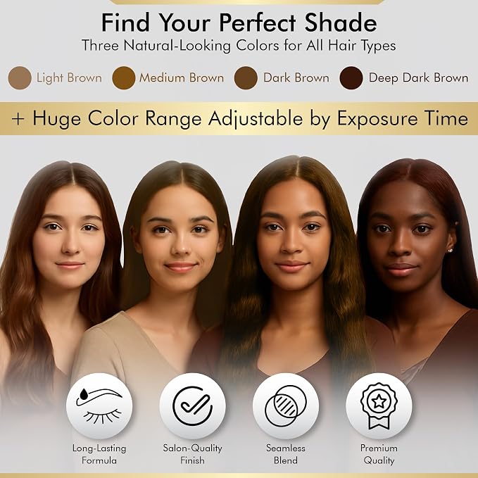 BROWSXPERT Professional Shading Touch-Up Kit — Herbal Henna Color Powder with Mixing Dish, Stir & Brush + Follow Instructions | 3.5g | Light Brown miniatura 9