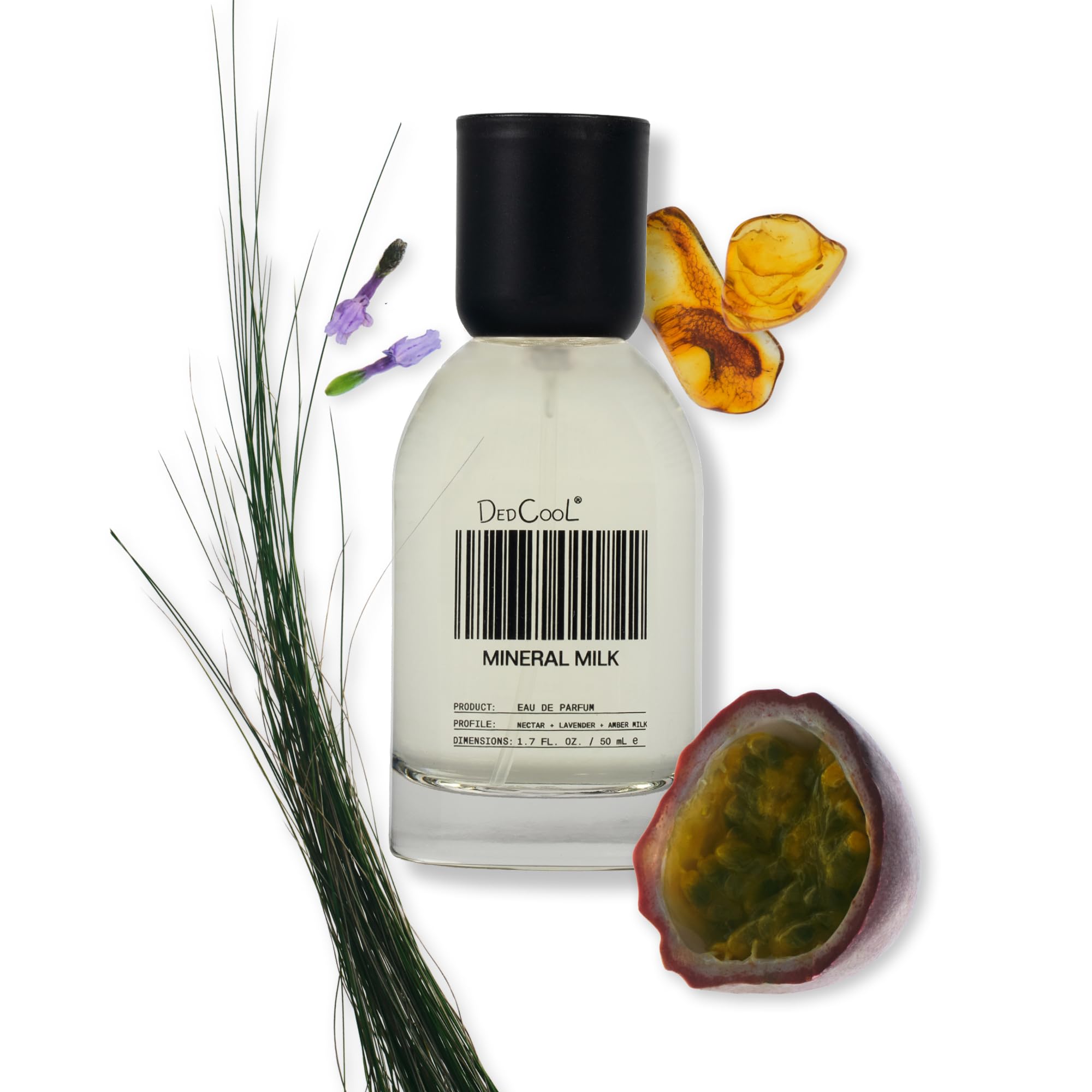 DedCool Mineral Milk Eau de Parfum, Coastal Lavender, Amber Milk, 1.7 fl oz
