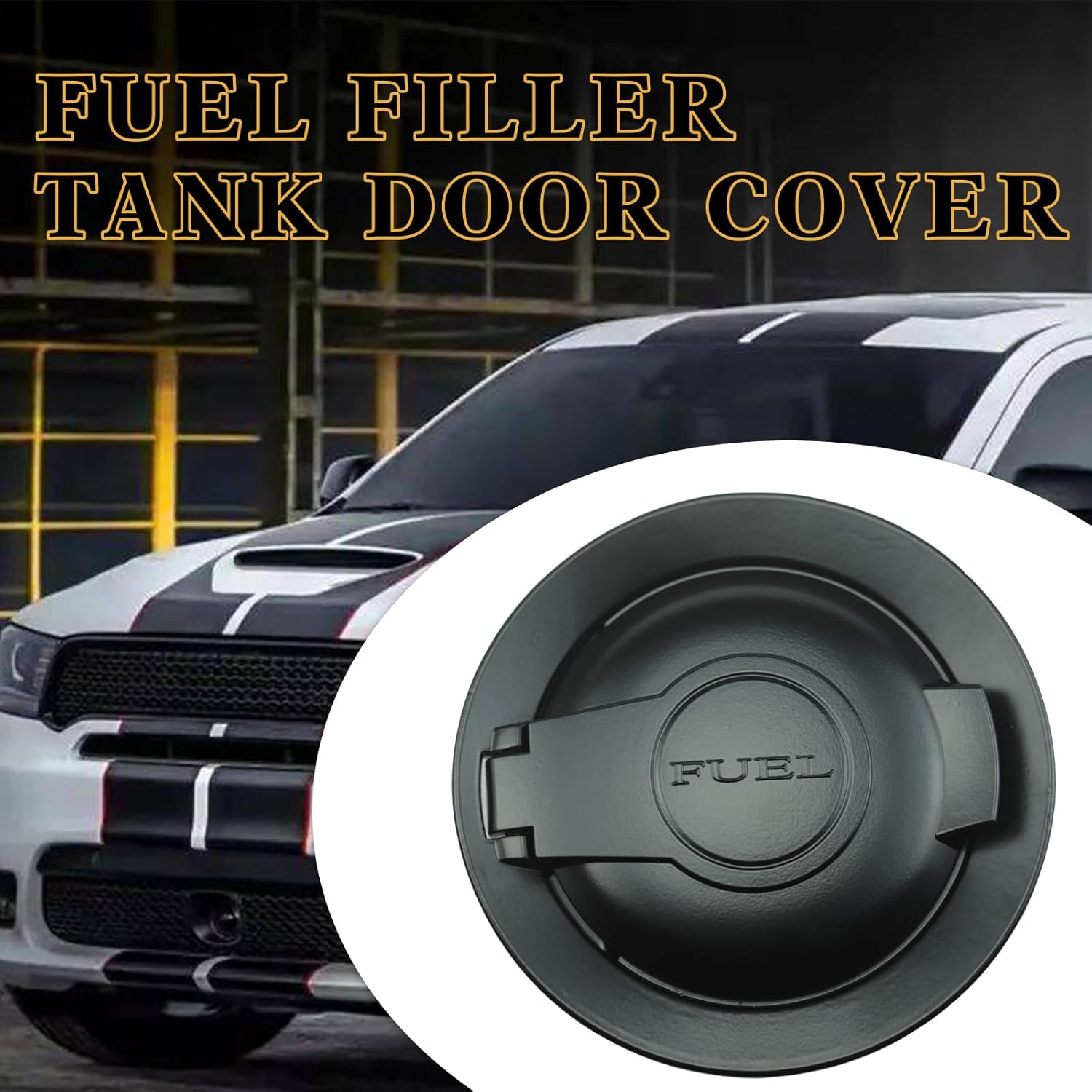 68250120AA Fuel Filler Door Cap Compatible with Dodge Challenger 2008-2023 Fuel Gas Door (Matte Black)