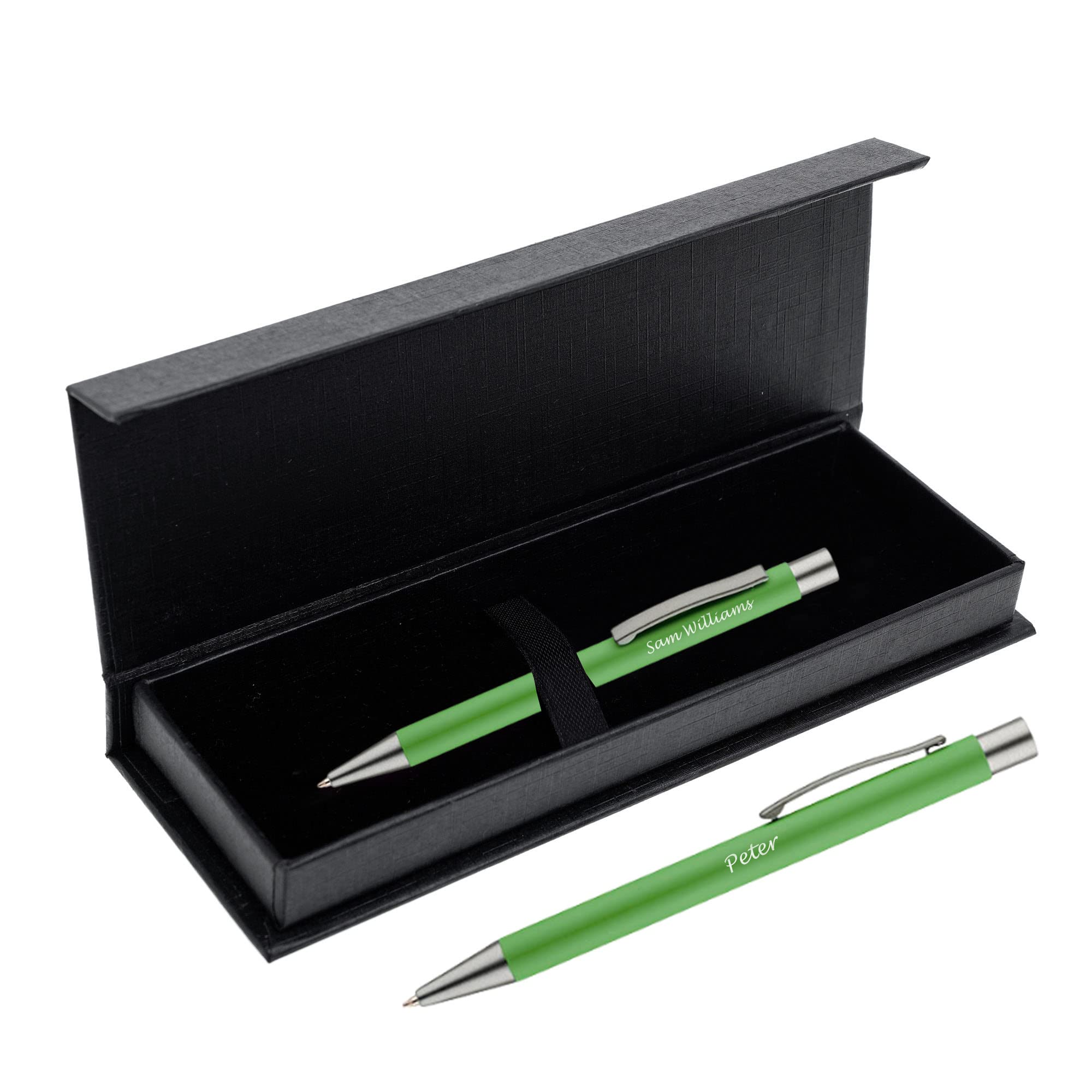Paul Clover Personalised Engraved Aluminium Ballpoint Pen with Graphite Finish in a Gift Box - Elegant Gift Idea for Your Loved Ones, Men and Women - Enter Your Custom Text