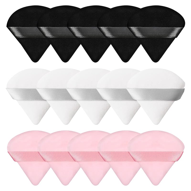 Pimoys Puffs Triangulares para Pó Facial, Pacote com 15