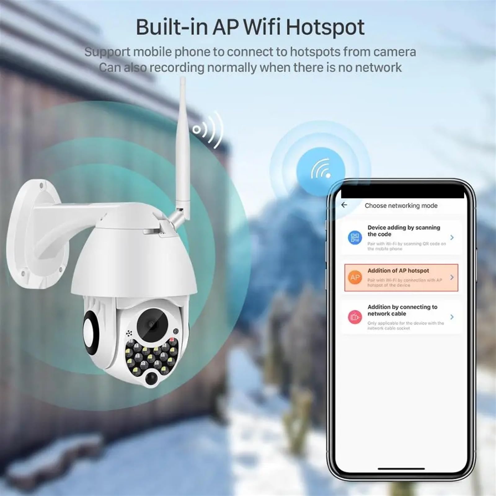 Kamera bezpieczeństwa, Kamera IP 4MP zewnętrzna kamera bezpieczeństwa 1080P HD automatyczne śledzenie sieci bezprzewodowy nadzór noktowizyjna kamera(4MP Add 32GB Card)